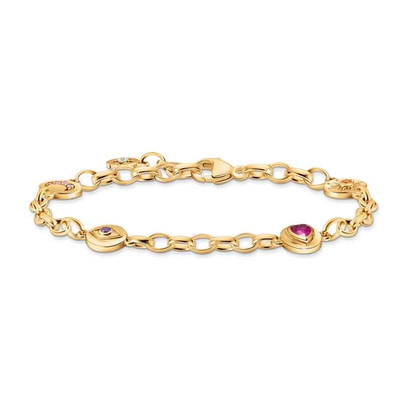 Thomas Sabo A2138-995-7-L19v Ladies' Bracelet Gold Tone with Symbols 4051245564761