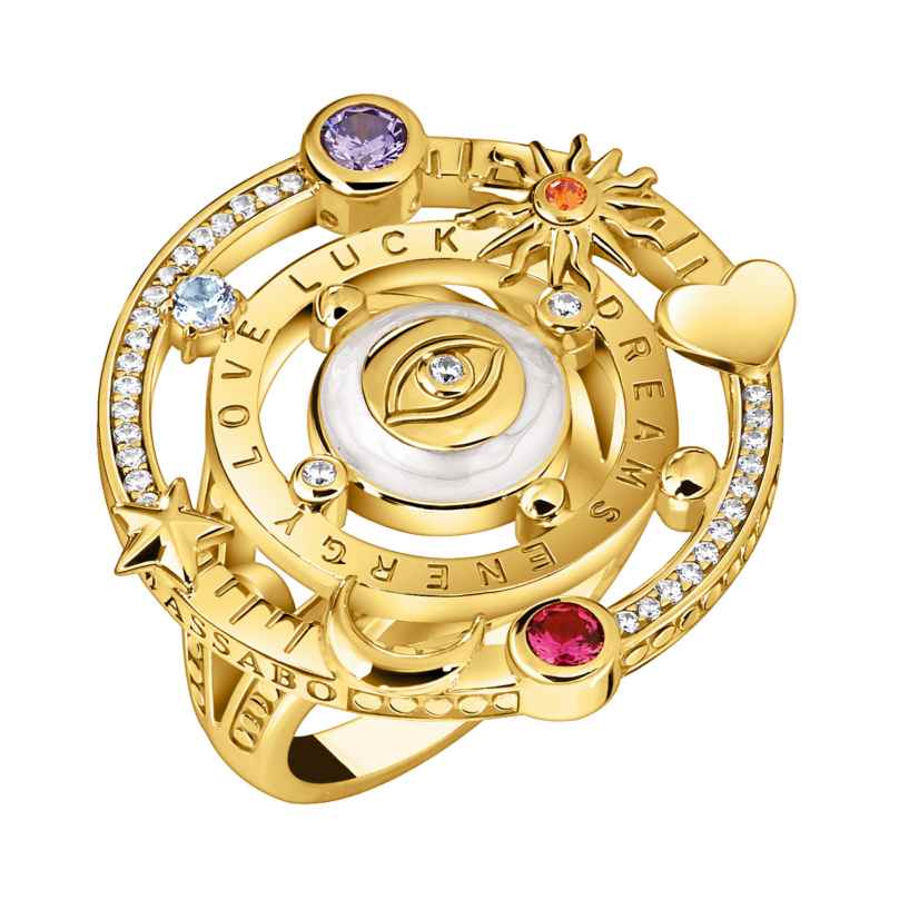 Thomas Sabo TR2445-565-7 Women's Ring in Cosmic Design Gold Tone