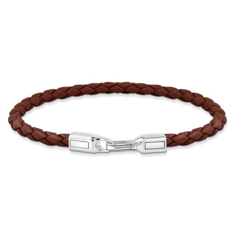 Thomas Sabo A2147-682-2 Unisex Leather Bracelet Brown Silver