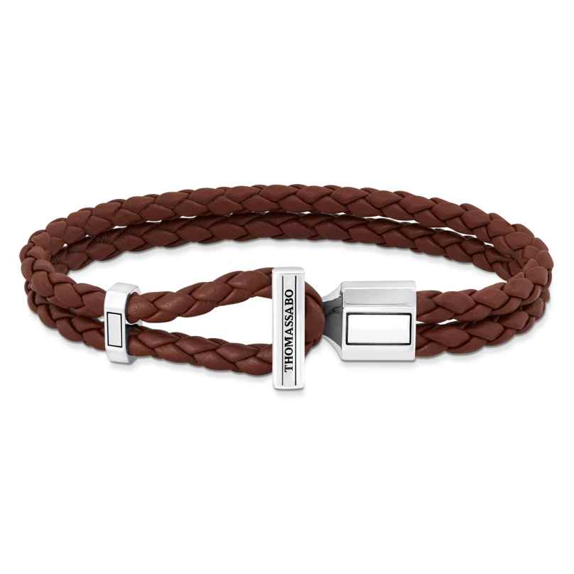 Thomas Sabo A2148-682-2 Unisex Leather Bracelet Brown Silver