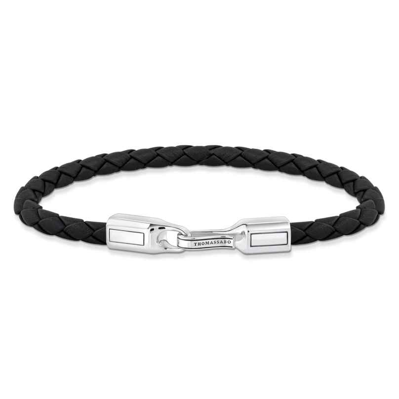 Thomas Sabo A2149-682-11 Unisex Leather Bracelet Black Silver