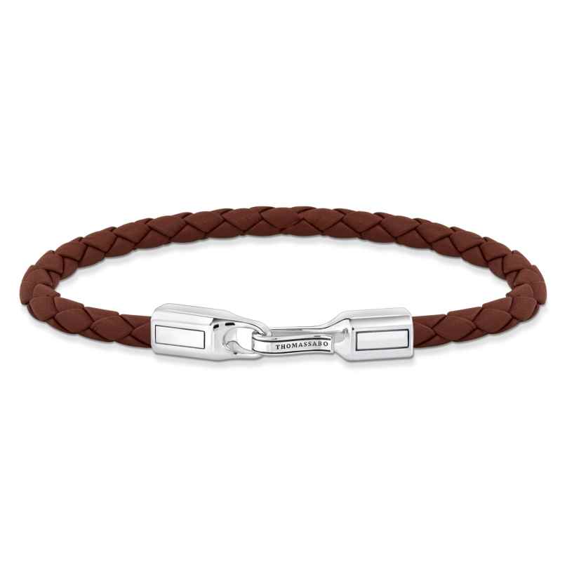 Thomas Sabo A2149-682-2 Unisex Leather Bracelet Brown Silver