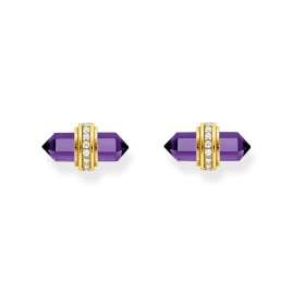 Thomas Sabo H2281-414-13 Damen-Ohrringe mit violettem Kristall Goldfarben