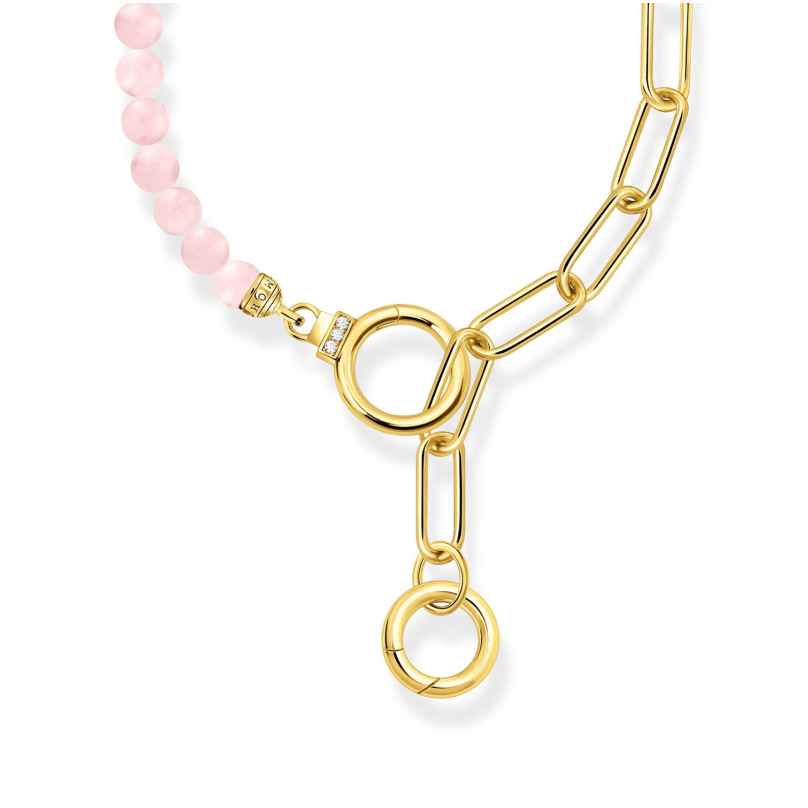 Thomas Sabo KE2193-414-9-L47V Women's Necklace with Rose Quartz Gold Plated 4051245571776