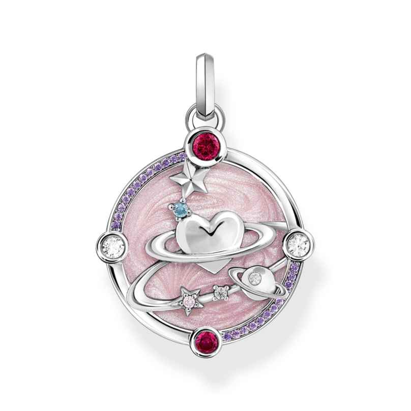 Thomas Sabo PE959-340-9 Pendant Pink with Heart Planet and Stones Silver 4051245571806