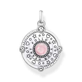 Thomas Sabo PE959-340-9 Pendant Pink with Heart Planet and Stones Silver