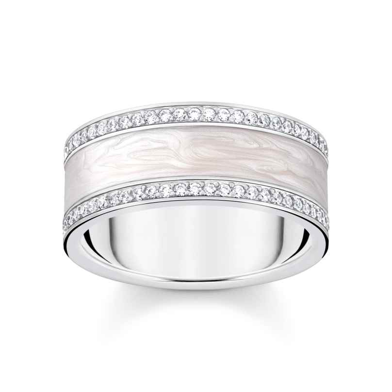 Thomas Sabo TR2446-041-14 Women's Ring with Shimmering White Enamel Silver