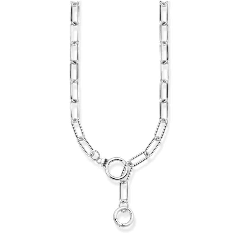 Thomas Sabo KE2192-643-21-L55 Men's Necklace Silver with Stone-Studded Ring Clasp 4051245573305