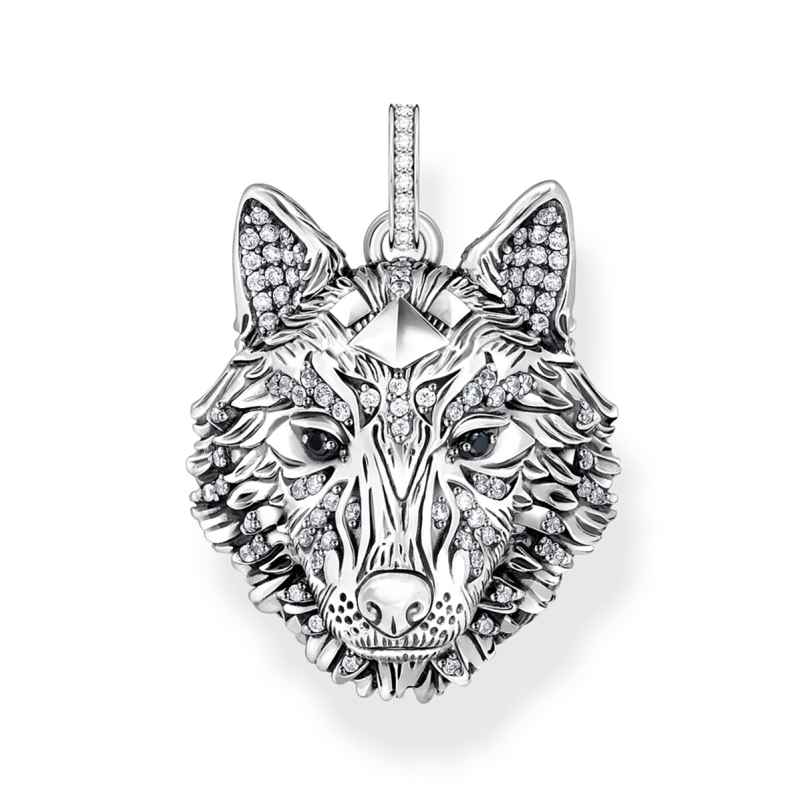 Thomas Sabo PE965-691-21 Pendant Wolf's Face with Stones Blackened Silver 4051245572735