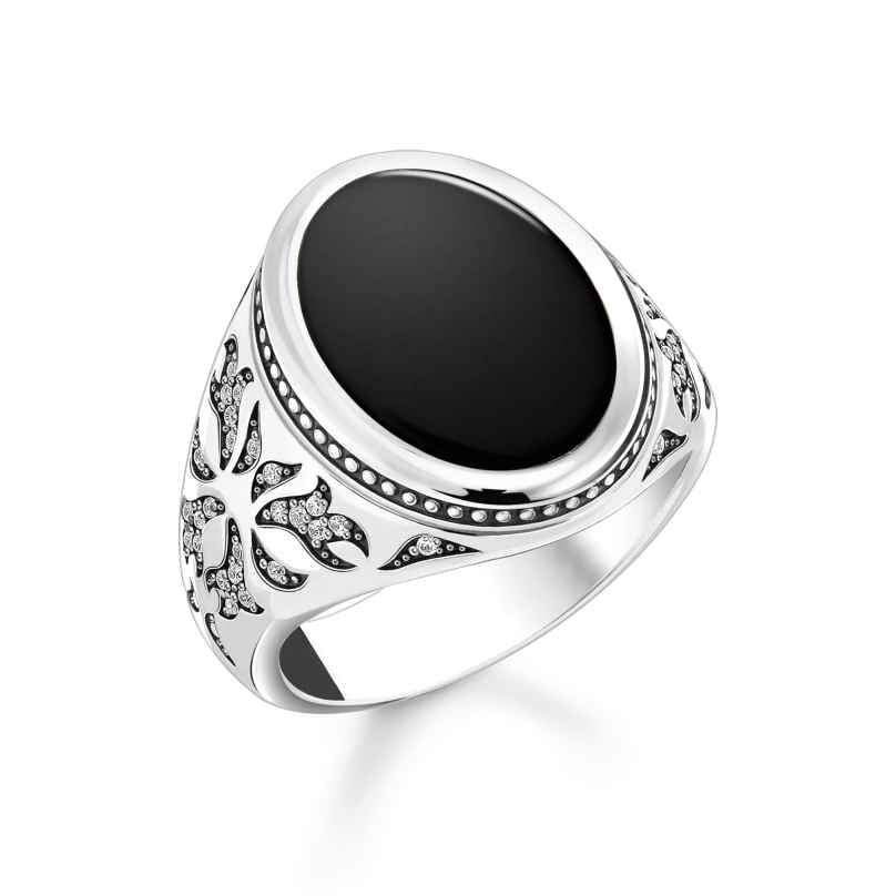Thomas Sabo TR2454-641-11 Men's Signet Ring With Black Onyx Silver