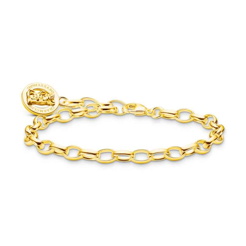 Thomas Sabo X0291-413-39 Charm Bracelet with Goldbears Logo Ring Gold-Plated