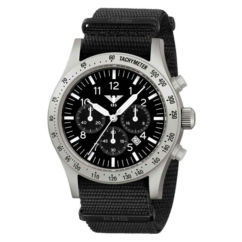 KHS PLASSC.NB Herrenuhr Platoon Solar Chronograph Stahl Natoband 4260654098877