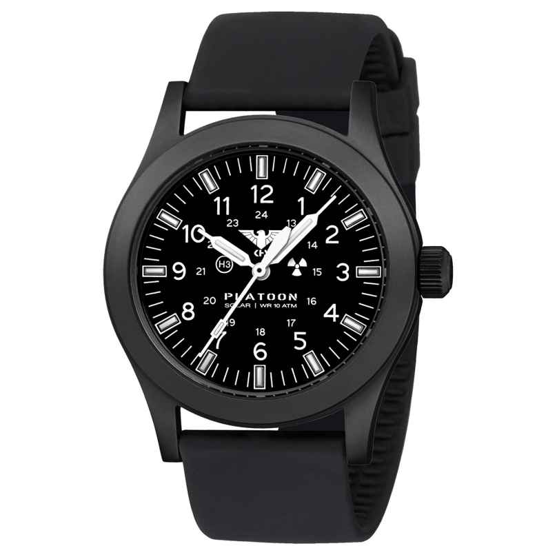 KHS PLABSSF.SB Men's Watch Platoon Solar Silicone Black 4260654099225