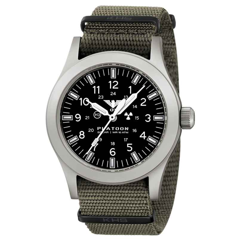 KHS PLASSF.NSGO Men's Solar Watch Platoon Nato Strap Grey 4260654099294