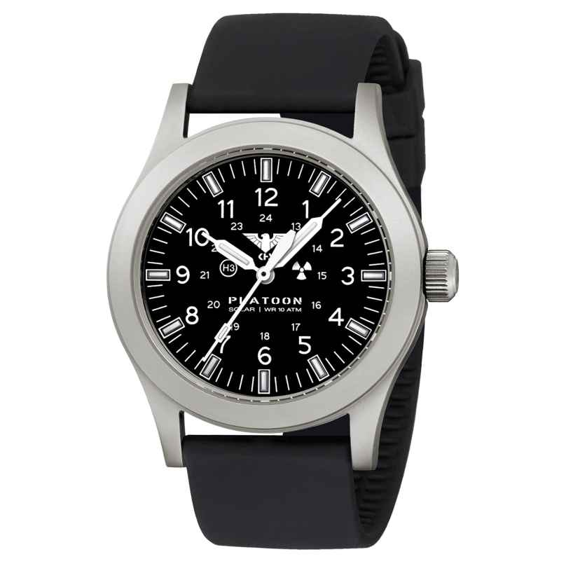KHS PLASSF.SB Herren-Solaruhr Platoon Silikon Schwarz 4260654099300