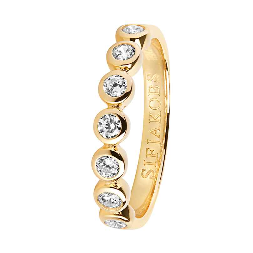 Sif Jakobs Jewellery SJ-R11186-CZ(YG) Ladies' Ring Sardinien Sette Gold-Plated Silver