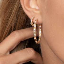 Sif Jakobs Jewellery SJ-E12234-PCZ-YG Ohrringe Adria Creolo Piccolo Vergoldet mit Perlen