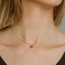 Sif Jakobs Jewellery SJ-N42279-PKCZ-YG Damen-Halskette Ellera Vergoldet Pink