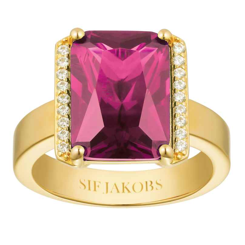 Sif Jakobs Jewellery SJ-R42267-PKCZ-YG Women's Ring Roccanova Altro Grande Gold Tone Pink