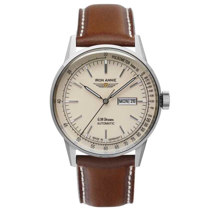Iron Annie 5366-5 Herrenuhr Automatik G38 Dessau DayDate Lederband braun 4041338536652