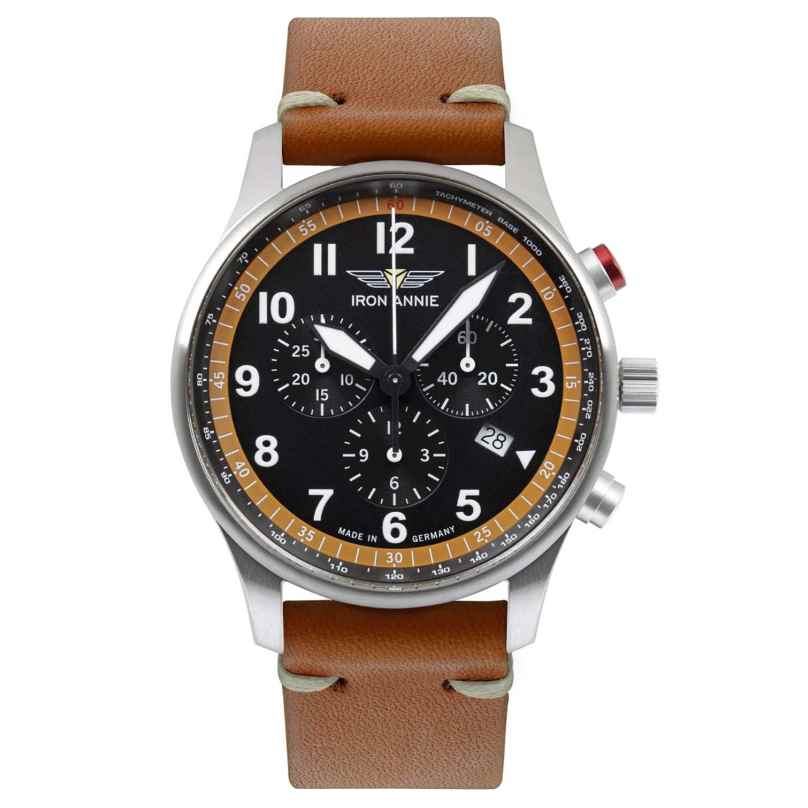 Iron Annie 5688-5 Men's Watch Chronograph F13 Tempelhof Cognac/Black 4041338568851
