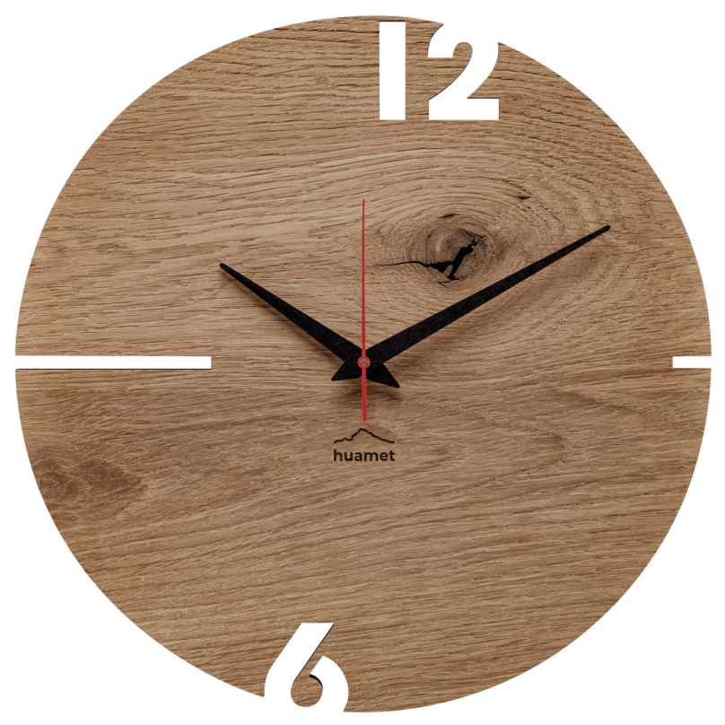 Huamet CH50-A-00 Wall Clock Puhr Oak Wood 8058265370057