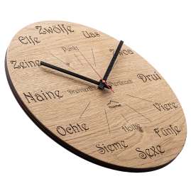Huamet CH50-A-1605 Wooden Wall Clock Dialect Oak Round