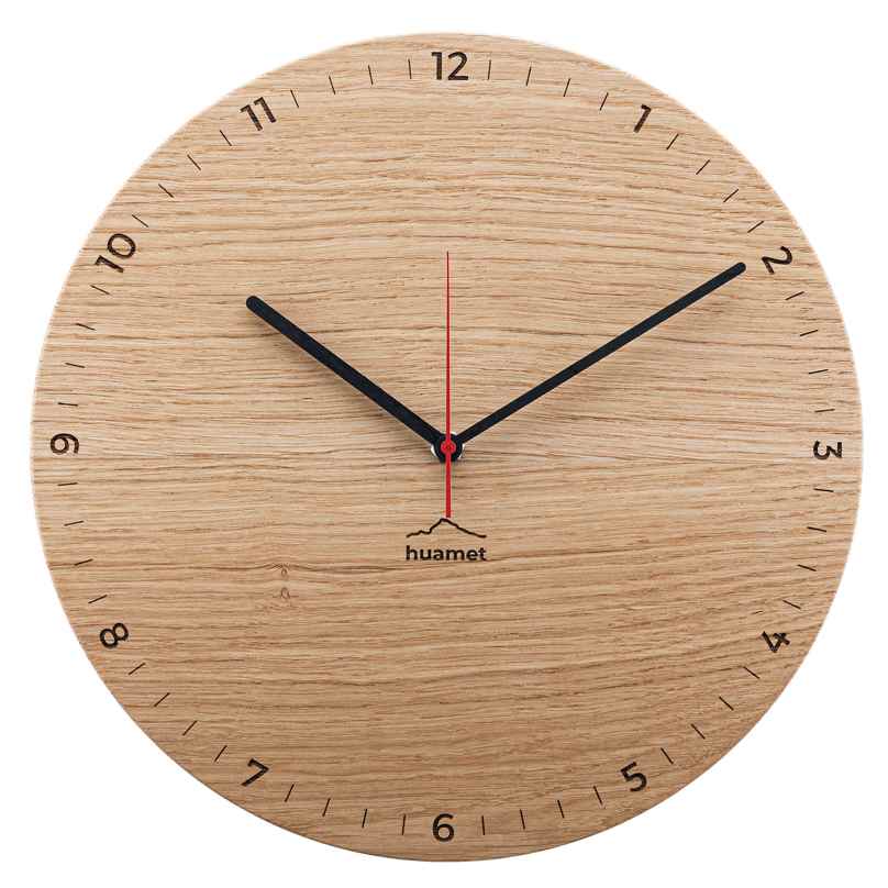 Huamet CH50-A-1806 Wooden Wall Clock Bergtouhr Oak Round 8058265371559