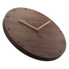 Huamet CH10-B-1806 Wooden Wall Clock Bergtouhr Nut Round