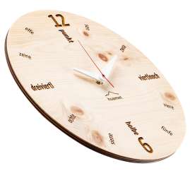 Huamet CH40-C-01 Wall Clock Wood Arolla Round