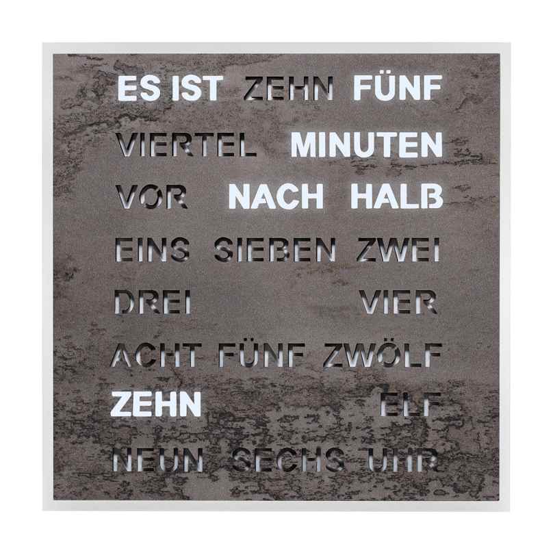 Filius 0400-4 Wort-Tischuhr Quadratische Wortuhr Anthrazit 20 cm 4045346126225