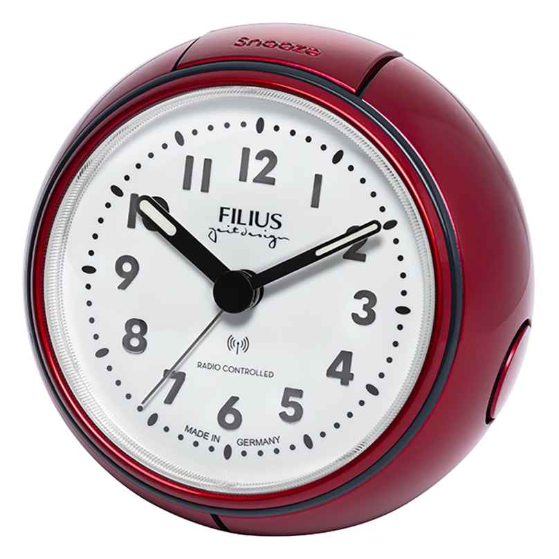Filius 0544-1 Radio-Controlled Alarm Clock Red Metallic 4045346114574