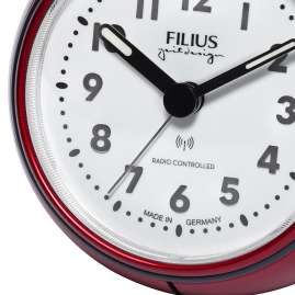 Filius 0544-1 Radio-Controlled Alarm Clock Red Metallic