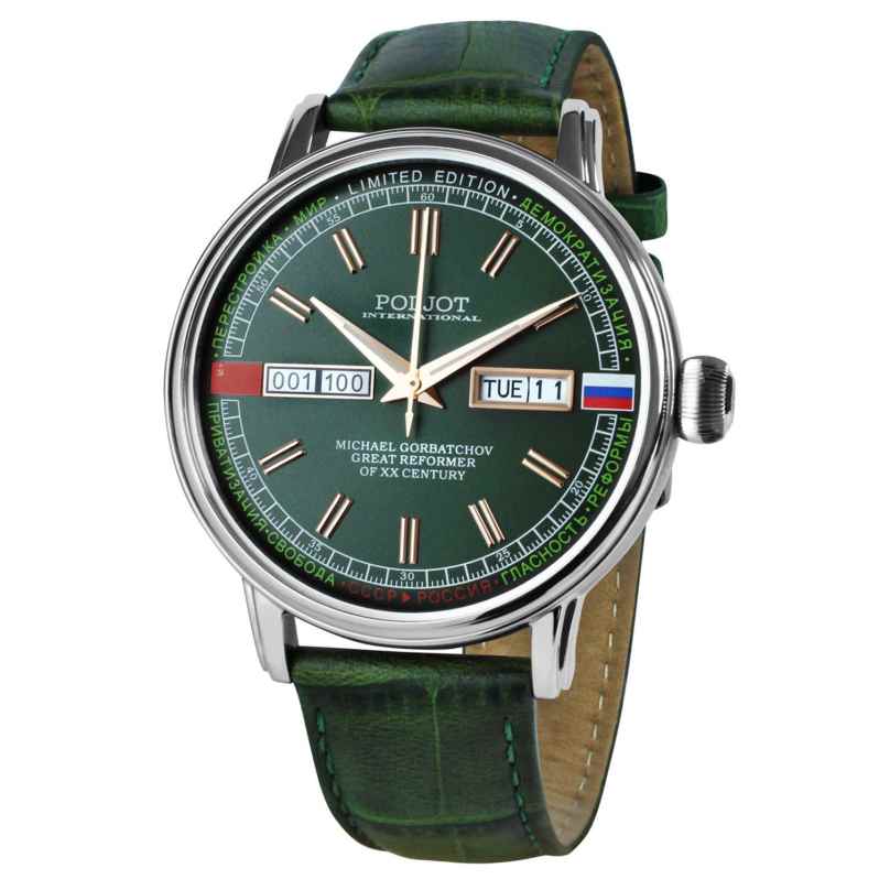 Poljot International 36NH.4200115 Herrenuhr Automatik Gorbatchov Grün LE 4260479162425