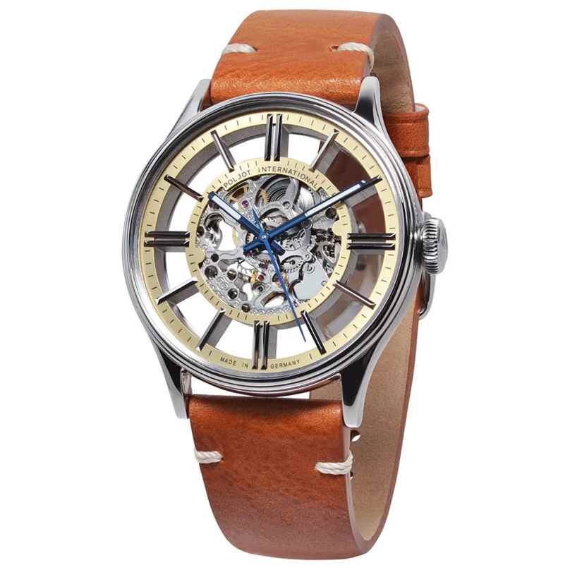 Poljot International 6114.1220102 Unisex-Armbanduhr Handaufzug Vintage Skeleton Braun 4260479167284