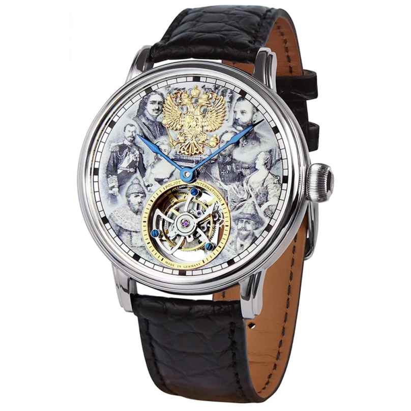 Poljot International 3400.T-DYN-1 Herrenuhr Tourbillon Dynasty Schwarz 4260479168069