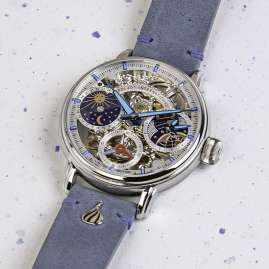 Poljot International 9931.2940771 Herrenuhr Handaufzug Sputnik Graublau/Türkis
