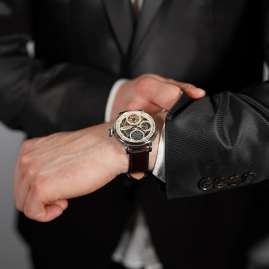 Poljot International 9730.2940552 Men's Watch Double Timer Globetrotter Brown/Steel