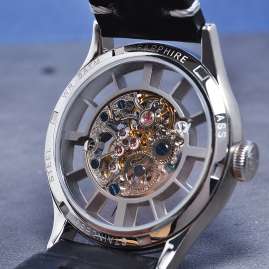 Poljot International 6114.1220101 Unisex Watch Hand Winding Vintage Skeleton Black/Silver