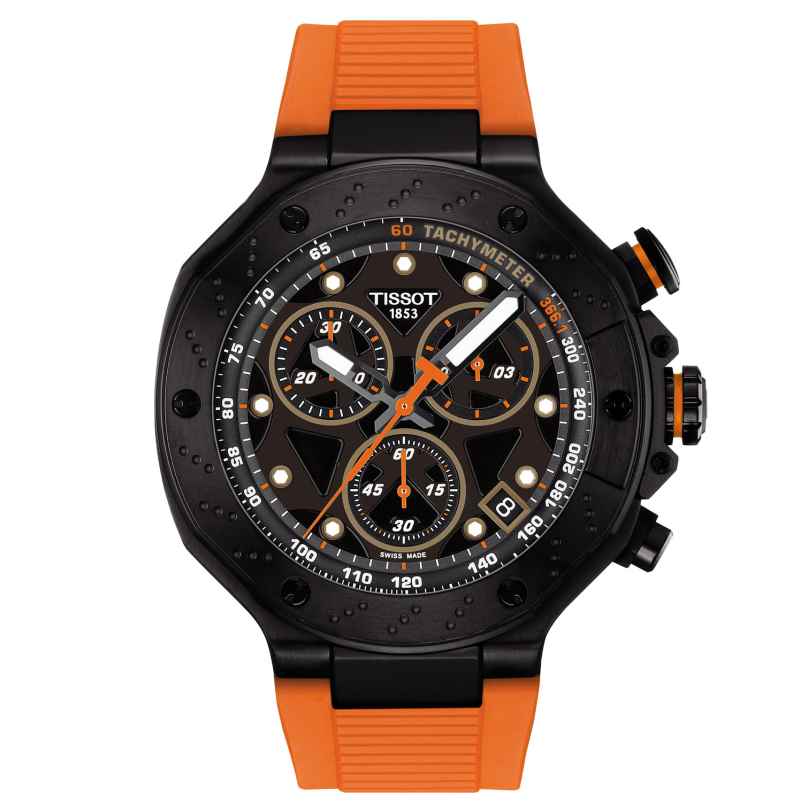 Tissot T141.417.37.051.02 Herrenuhr T-Race Quarz Chronograph Orange/Schwarz 7611608322208