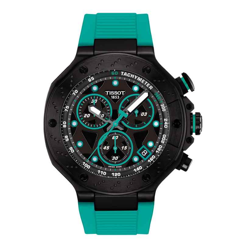 Tissot T141.417.37.051.01 Herrenuhr T-Race Quarz Chronograph Türkis 7611608322222