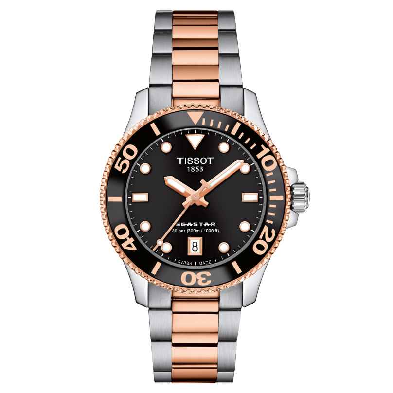 Tissot T120.210.22.051.01 Damenuhr Seastar 1000 Roségoldfarben/Schwarz 7611608322840
