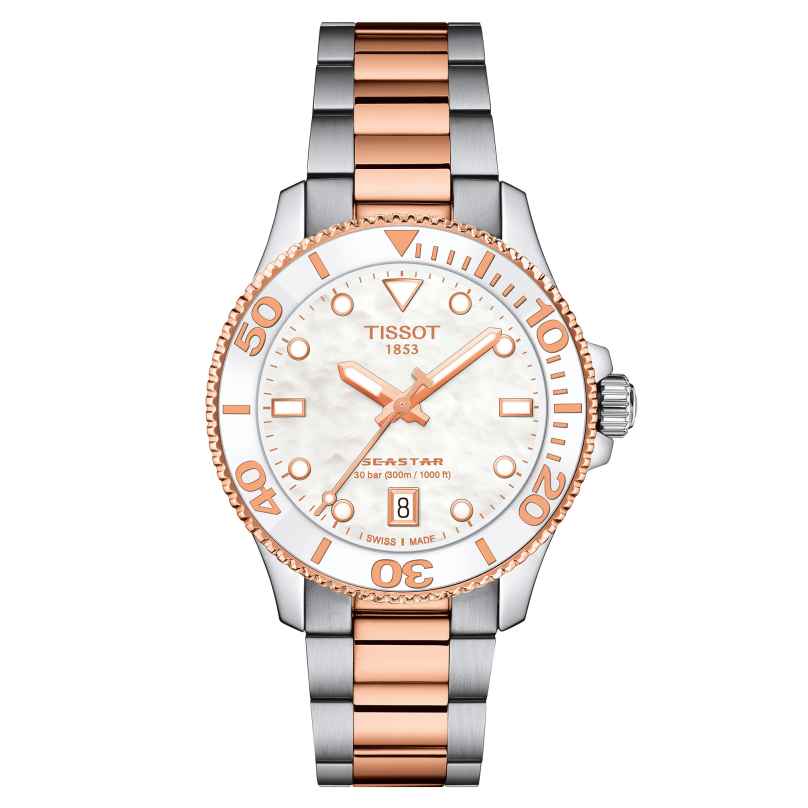 Tissot T120.210.22.111.00 Ladies' Watch Seastar 1000 Rose Gold Tone/White 7611608322741