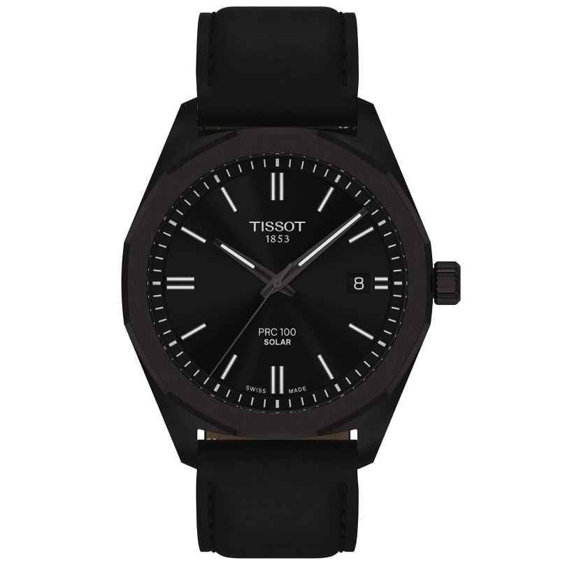Tissot T151.422.36.051.00 Men's Watch Solar PRC 100 Leather Black 7611608322628