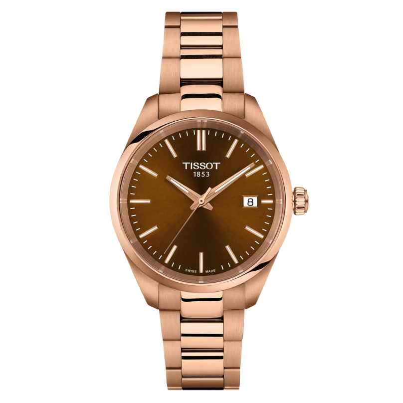 Tissot T1502103329100 Damenuhr PR 100 Roségoldfarben/Braun 7611608327890