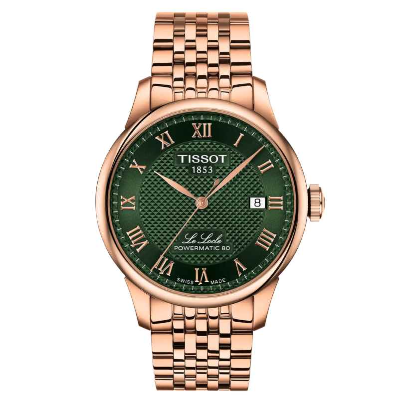 Tissot T0064073309300 Herrenuhr Le Locle Automatik Roségoldfarben/Grün 7611608328125
