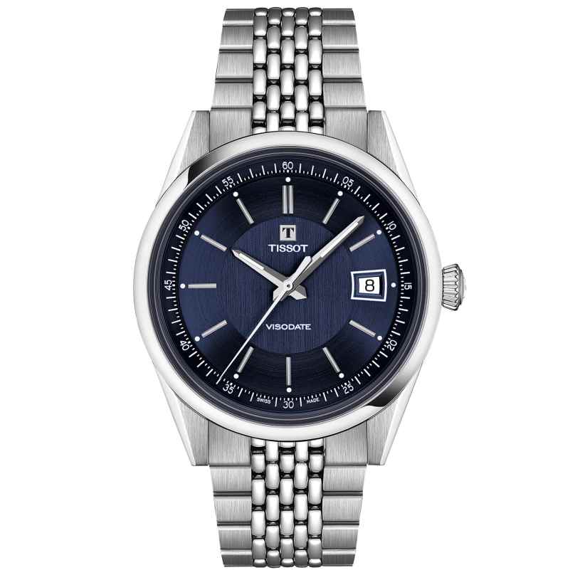 Tissot T1574071104100 Herren-Automatikuhr Visodate 39 mm Blau 7611608329481