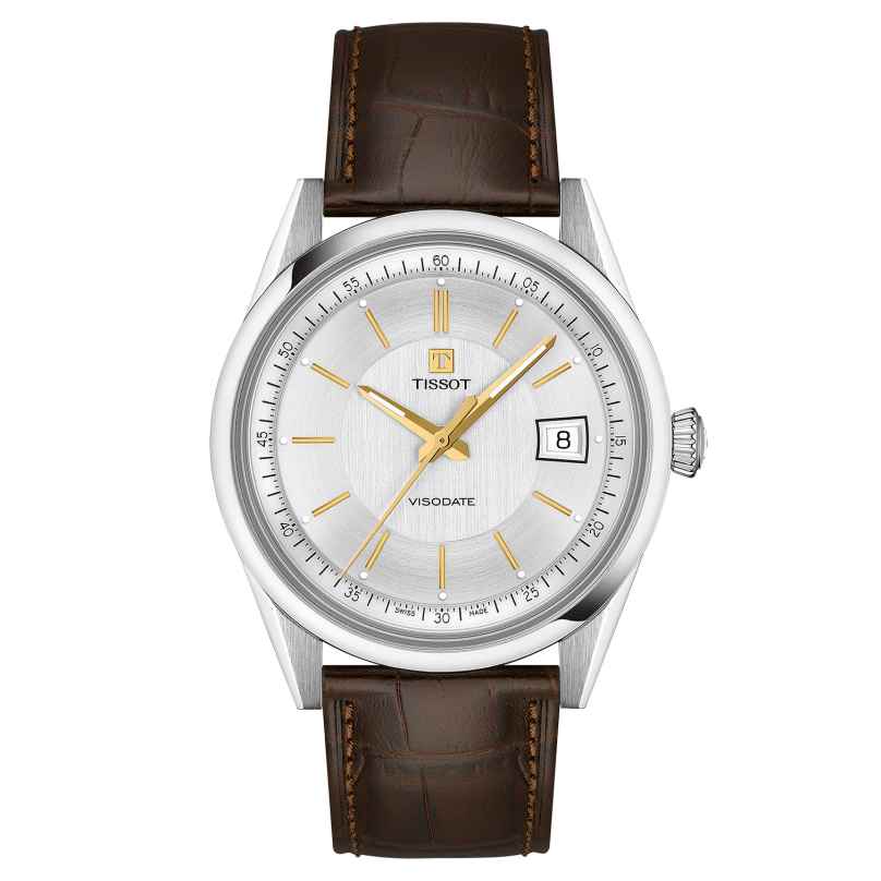 Tissot T1574071603100 Herren-Armbanduhr Automatik Visodate 39 mm Leder Braun 7611608329528