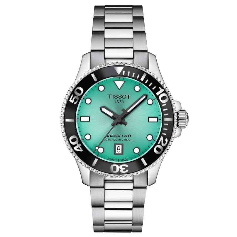 Tissot T1202101109100 Unisex-Armbanduhr Seastar 1000 Türkis 36 mm 7611608331002