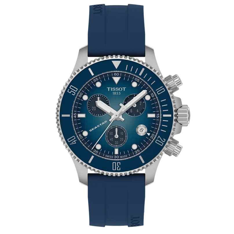 Tissot T1202171704100 Taucher-Armbanduhr Seastar 1000 Chronograph Blau 7611608330548